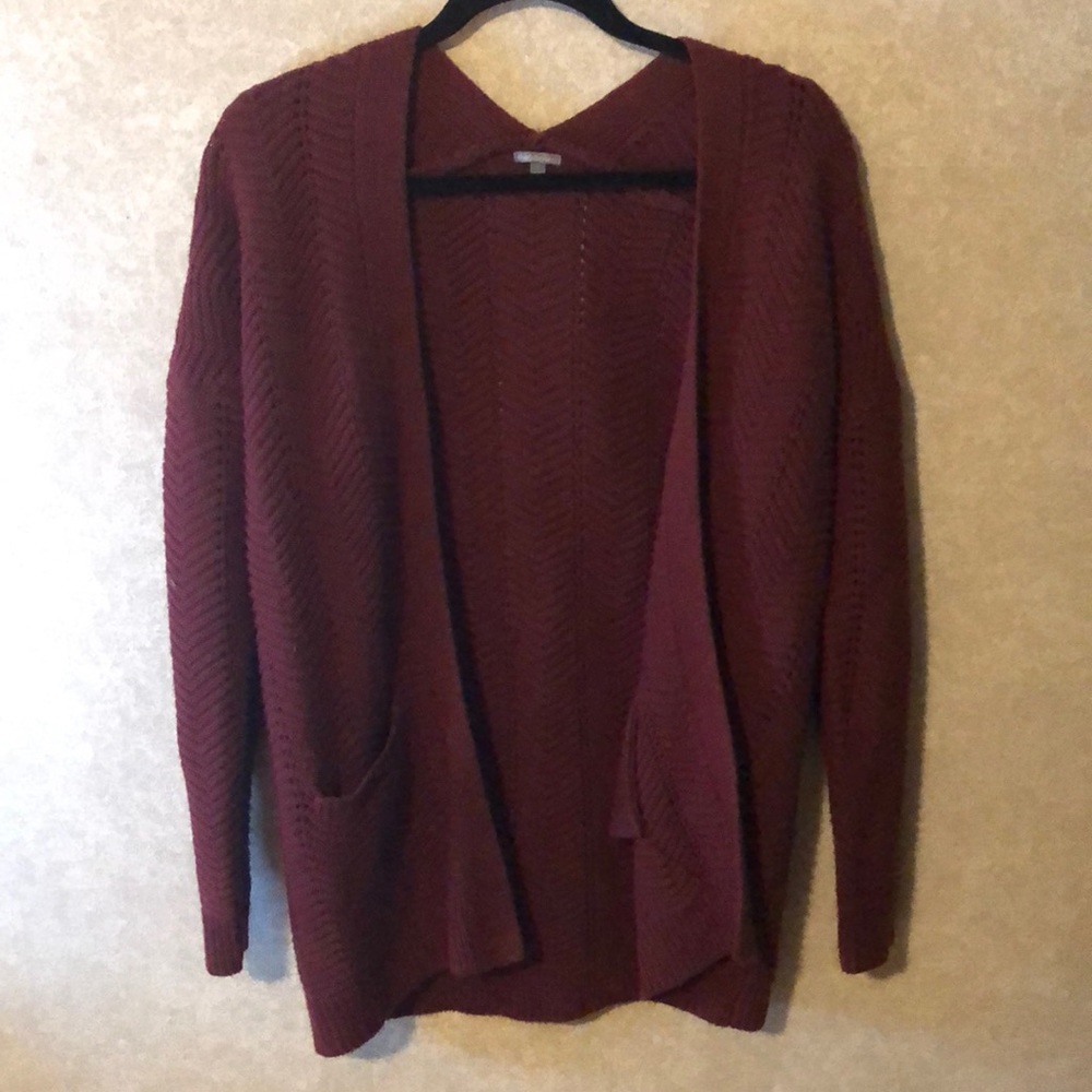 Maroon sweater cardigan